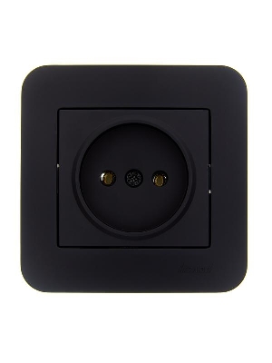 Розетка 1-м СП ASTI 16А IP20 без заземл. термопласт в сборе черн. бархат. LEZARD 7081-4242-121B