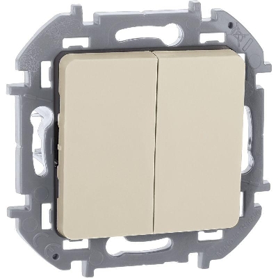 Выключатель 2-кл. Inspiria 10А IP20 250В 10AX механизм сл. кость IEK 673621