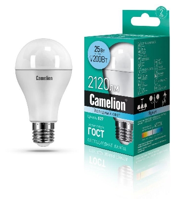 Лампа светодиодная LED25-A65/845/E27 25Вт 220В Camelion 13572
