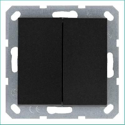 Переключатель проходной 2-кл. 10А IP20 механизм антрацит Jasmart G3022B