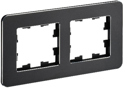 Рамка 2-м BRITE РУ-2-1-Бр метал. черн. RE IEK BR-M22-M-01-K02
