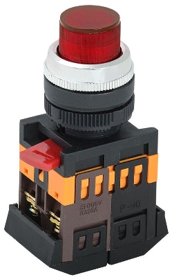 Кнопка ABLFP-22 d22мм 1НО+1НЗ 240В неон красн. GENERICA BBT20-ABLFP-K04