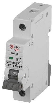 Выключатель автоматический 1п B 10А 4.5кА ВА47-63 PRO ЭРА Б0059369