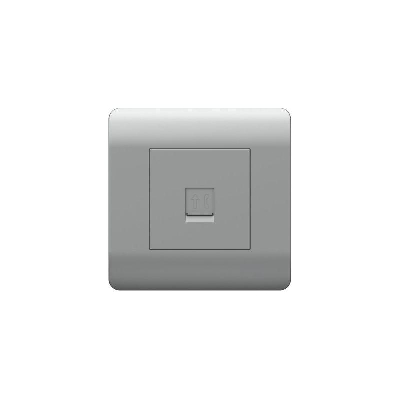 Розетка телефонная 1-м NEW3-E RJ11 серебр. CHINT 431415