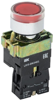 Кнопка LAY5-BW3461 с подсветкой красн. 1з IEK BBT50-BW-K04