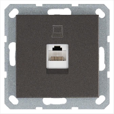 Розетка компьютерная 1-м RJ45 IP20 кат. 5E механизм мокко Jasmart G6105Z