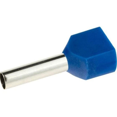 Наконечник-гильза двойная с изолир.фланцем 16кв.мм (НШВИ2) син. DKC IFD2-16-14BL