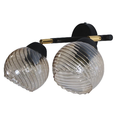 Светильник "Кристаль" 521 (плафон 8633) НББ 01-2х60-113 Е27 (ИМ) настенный черн. муар Элетех 1005405262