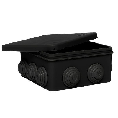 Коробка распределительная КМР-030-014 100х100х50 IP55 с крышкой 10 мембранных вводов черн. EKF plc-kmr2-030-014-b