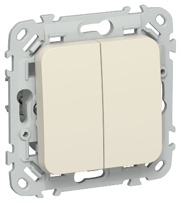 Выключатель проходной 2-кл. СП FLITE ВС62-1-0-ФлСл 10А механизм сливочный IEK FI-V22-0-10-1-K86