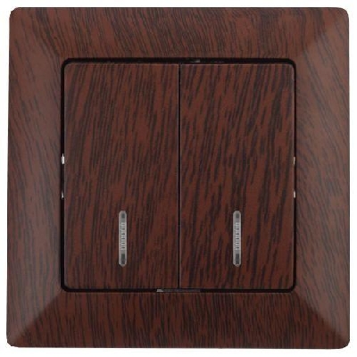 Выключатель 2-кл. СП Solo 4-105-10 10А 250В IP20 с подсветкой венге Intro Б0053599