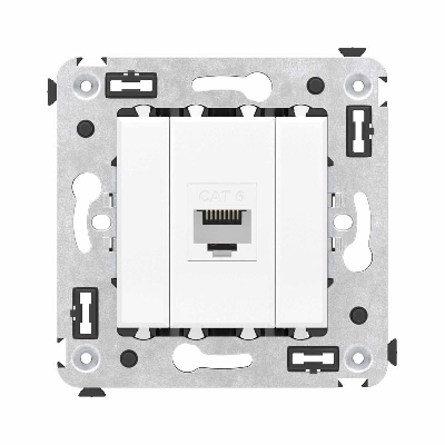 Розетка компьютерная 1-м СП Avanti "Белое облако" RJ45 кат.6 без шторок механизм DKC 4400693