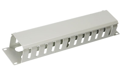 Органайзер кабельный 19дюйм 2U с крышкой JB07-2U-GY метал. сер. (RAL7035) Cabeus 7770c