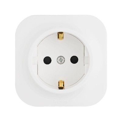 Розетка 1-м ОП Quteo 16А IP20 2P+E с заземл. без защ. шторок бел. IEK 782211