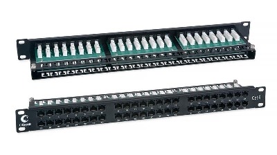 Патч-панель 19дюйм 1U 48 портов RJ45 кат.6 Dual IDC PLHD-48-Cat.6-Dual IDC-1U высокой плотности Cabeus 7777c