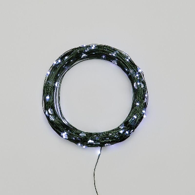 Гирлянда светодиодная "Роса" 30м 300LED бел. IP20 230В с контроллером провод зел. Neon-Night 303-275