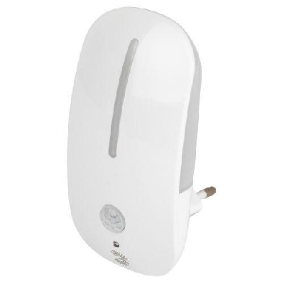 Светильник светодиодный NN-621-LS-MS-W ночник в розетку с датчиком освещенности и датчиком движения бел. ЭРА Б0057212