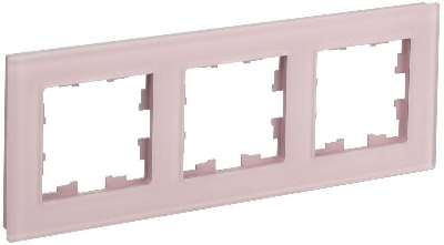 Рамка 3-м BRITE РУ-3-2-Бр стекло розовый матов. IEK BR-M32-G-31-K14