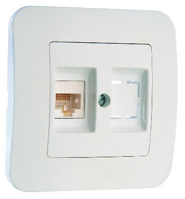 Розетка компьютерная кат.5E+гнездо Makel 55035