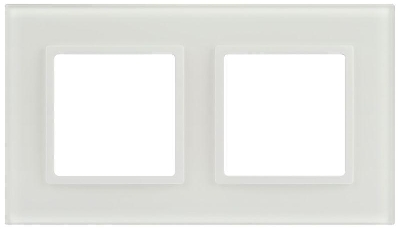 Рамка 2-м Elegance 14-5102-01М для розеток и выключателей стекло матов. бел. Эра Б0065834