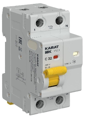 Устройство защиты от дугового пробоя (УЗДП) 1P+N C 32A с авт. выкл. KARAT IEK KA-DP11-1-032-C