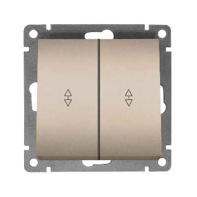 Переключатель проходной 2-кл. СП Афина 10А IP20 механизм шампань (ivory) UNIVersal A0026-Br