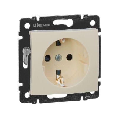 Розетка 1-м СП Valena 16А IP21 230/250В 2P+E с заземл. защ. шторки на винтах механизм сл. кость IEK 774321