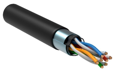 Кабель витая пара F/UTP кат.5E 4х2х24AWG solid LSZH черн. (305м) (м) ITK LC3-C5E04-329