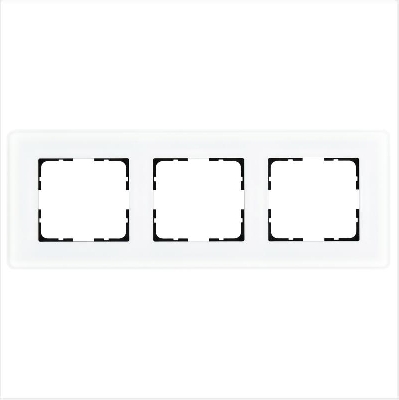 Рамка 3-м G-Glass закругленная стекло матов. бел. Jasmart G1003GW-RM