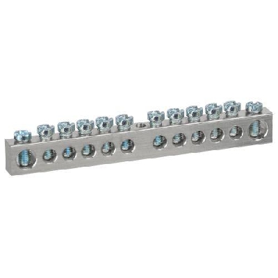 Шина PEN земля-ноль 6х9мм 12/1 никелированная с креплениями по центру NO-224-81 Эра Б0062940