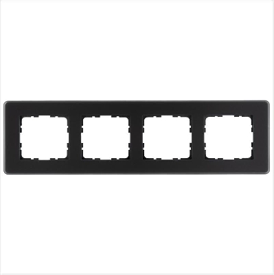 Рамка 4-м G-Glass закругленная стекло матов. черн. Jasmart G1004GB-RM