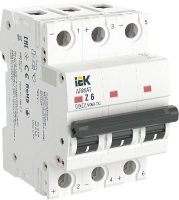 Выключатель автоматический модульный 3п Z 5А M06N-DC ARMAT IEK AR-M06N-3-Z005DC
