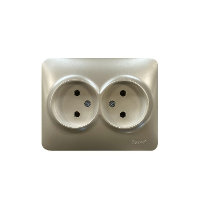 Розетка 2-м СП ASTI 16А IP20 без заземл. термопласт жемчуж./бел. перламутр. LEZARD 7081-3000-128B