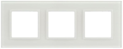 Рамка 3-м Elegance 14-5103-01М для розеток и выключателей стекло матов. бел. Эра Б0065836
