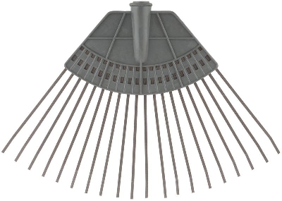 Грабли веерные пластинчатые (пластмассовая основа) 20 зубьев 310х450мм без черенка КУРС 76941