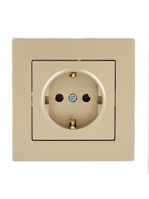 Розетка VESNA с заземл. ПБТ зол. LEZARD 742-3688-122B