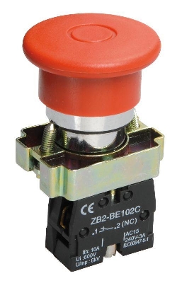 Кнопка управления "Грибок" LAY5-BT42 1НЗ аварийная с фиксацией красн. KARAT IEK BBG80-BT-K04