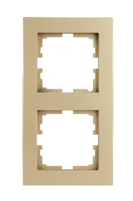Рамка 2-м VESNA вертикал. без вставки зол. LEZARD 742-3600-152