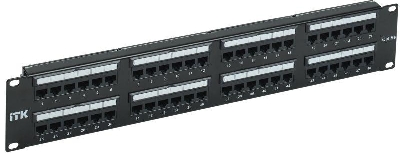 Патч-панель 2U кат.5E UTP 48 портов Dual IDC слайд лейбл ITK PP48-2UC5EU-D05L