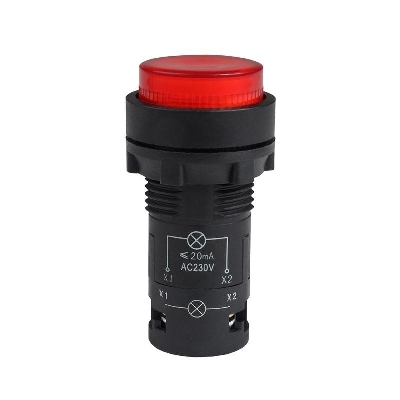 Кнопка с подсветкой OptiSignal Compact D22 С7-PL-M410 красн. 1НО 230В AC XB7NW34M1 КЭАЗ 362101