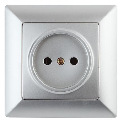 Розетка 1-м СП Solo 4-201-03 2P 16А 250В IP20 без заземл. алюм. Intro Б0053643