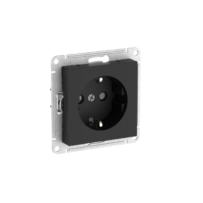 Розетка AtlasDesign 16А с заземл. защ. шторки быстрозажим. клем. механизм карбон SE ATN001045S