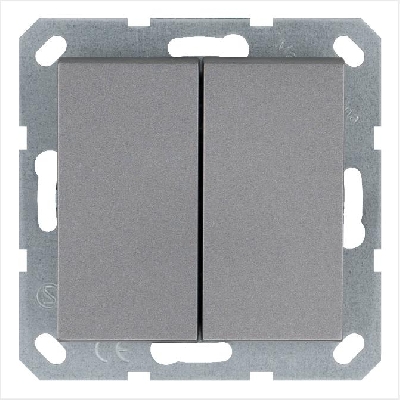 Переключатель перекрестный 2-кл. 10А IP20 механизм алюм. Jasmart G3014S