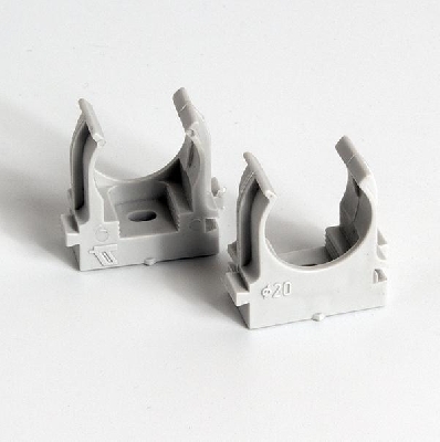 Держатель для труб (клипса) d20мм для монтажн. пистолета сер. (уп.100шт) TOKOV ELECTRIC TKE-LC-20-ZP-C06/100