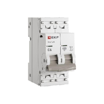 Выключатель автоматический модульный 2п C 6А 6кА ВА 47-63N PROxima EKF M636206C
