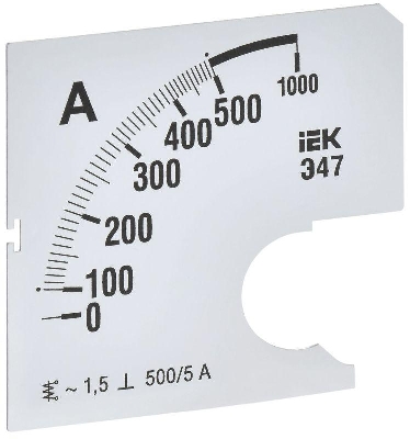 Шкала сменная для амперметра Э47 500/5А-1.5 72х72мм IEK IPA10D-SC-0500