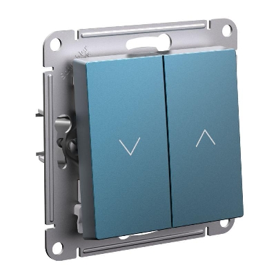 Выключатель для жалюзи 2-кл. AtlasDesign 10А механизм изумруд SE ATN000819