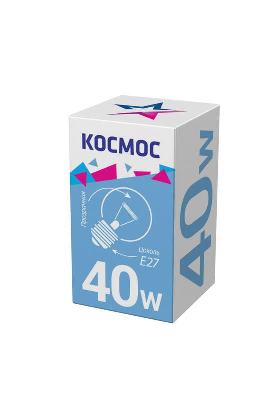 Лампа накаливания Шар 40Вт E27 прозр. Космос LKsmSSpCL40E27v2