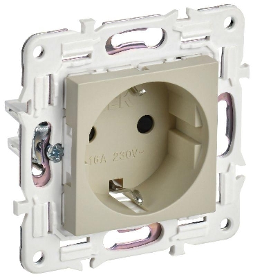 Розетка SKANDY 16А с заземл. защ. шторки SK-R04B беж. IEK SK-R14-16-K10