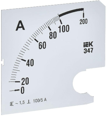 Шкала сменная для амперметра Э47 100/5А-1.5 96х96мм IEK IPA20D-SC-0100